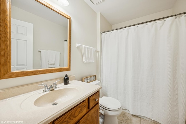 1460 Canter Ln, Bartlett, IL 60103 - full bath featuring vanity, tile patterned floors, and curtained shower