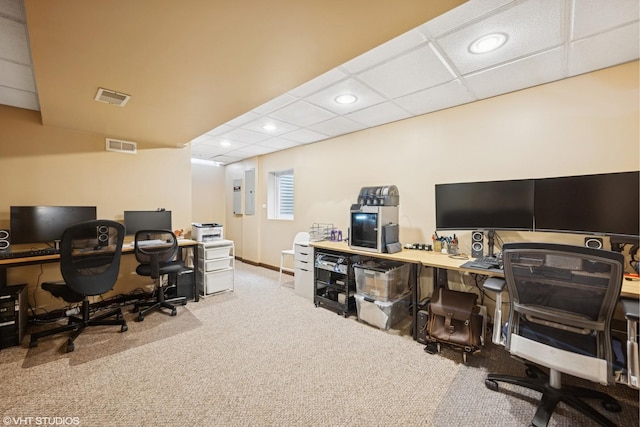 1460 Canter Ln, Bartlett, IL 60103 - carpeted office featuring recessed lighting and a drop ceiling