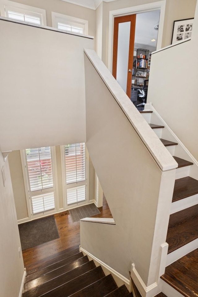 2446 N Janssen Ave, Chicago, IL 60614 - stairway featuring hardwood / wood-style flooring and baseboards