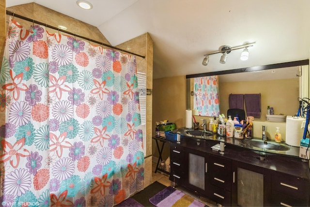 1325 Gunderson Ave, Berwyn, IL 60402 - full bath with double vanity and curtained shower