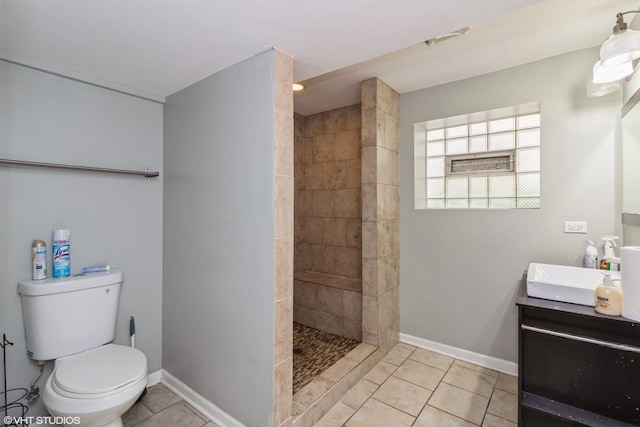 1325 Gunderson Ave, Berwyn, IL 60402 - full bathroom featuring vanity, a walk in shower, and tile patterned flooring