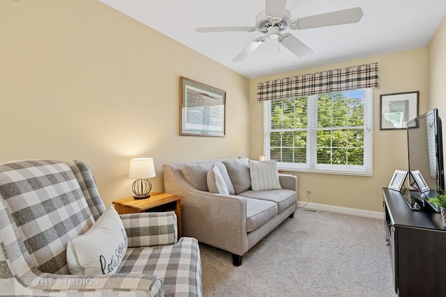 3716 King Charles Ln, Saint Charles, IL 60174 - living room featuring a ceiling fan and carpet floors