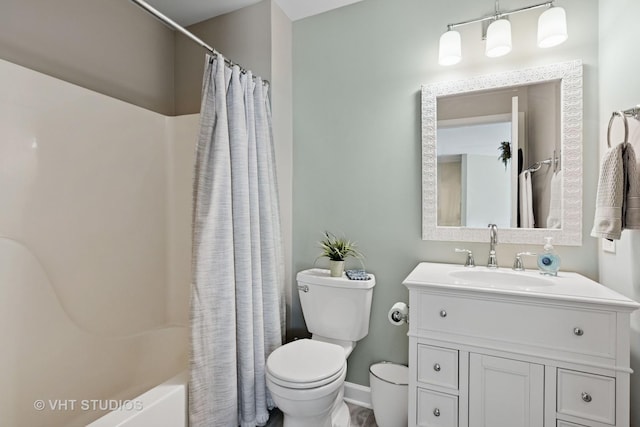 3716 King Charles Ln, Saint Charles, IL 60174 - full bathroom featuring vanity and shower / bath combo with shower curtain