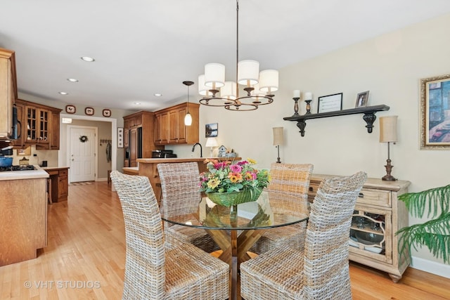 3716 King Charles Ln, Saint Charles, IL 60174 - dining space featuring light wood finished floors, a chandelier, and recessed lighting