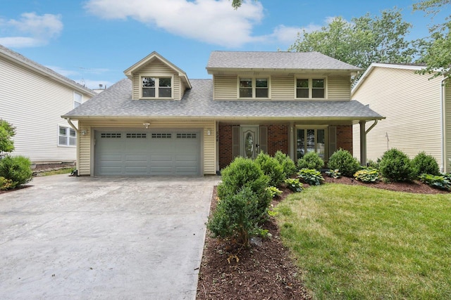 584 Beaconsfield Ave, Naperville, IL 60565 - view of front facade with a garage, driveway, a front lawn, and a shingled roof