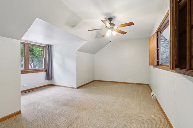 584 Beaconsfield Ave, Naperville, IL 60565 - bonus room featuring light colored carpet, ceiling fan, and lofted ceiling