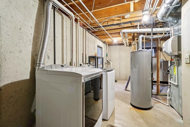 584 Beaconsfield Ave, Naperville, IL 60565 - washroom featuring water heater and washing machine and dryer