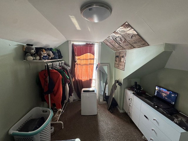 1720 N Major Ave, Chicago, IL 60639 - additional living space with dark colored carpet and vaulted ceiling