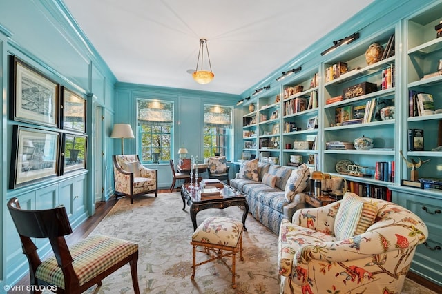 1500 N Lake Shore Dr Unit 5B, Chicago, IL 60610 - sitting room with crown molding, built in features, and wood finished floors