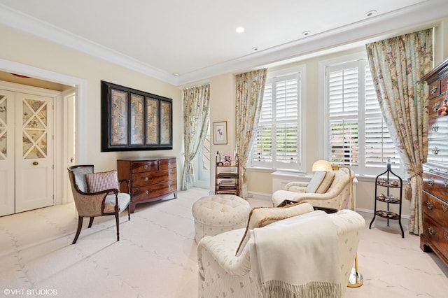 1500 N Lake Shore Dr Unit 5B, Chicago, IL 60610 - sitting room with baseboards and crown molding