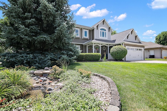 1553 Noble Quest Dr, Bourbonnais, IL 60914 - view of front facade featuring an attached garage, driveway, and a front yard