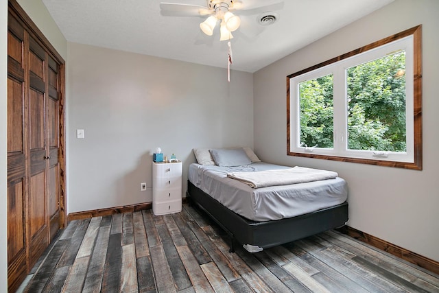 1553 Noble Quest Dr, Bourbonnais, IL 60914 - bedroom with dark wood finished floors and a ceiling fan