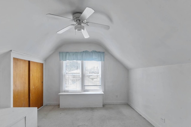 1710 N 74th Ct, Elmwood Park, IL 60707 - bonus room featuring lofted ceiling, carpet floors, and ceiling fan