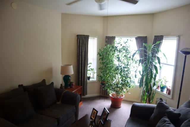 6948 S Eberhart Ave, Chicago, IL 60637 - living area with ceiling fan and carpet