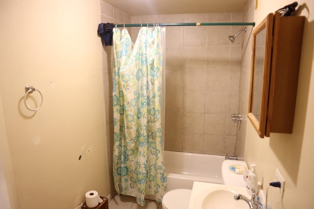 6948 S Eberhart Ave, Chicago, IL 60637 - full bathroom with shower / bath combo with shower curtain and tile patterned flooring