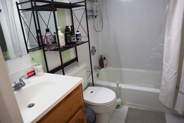 4829 W 109th St Unit 203, Oak Lawn, IL 60453 - full bathroom with shower / bath combo, vanity, and tile patterned floors