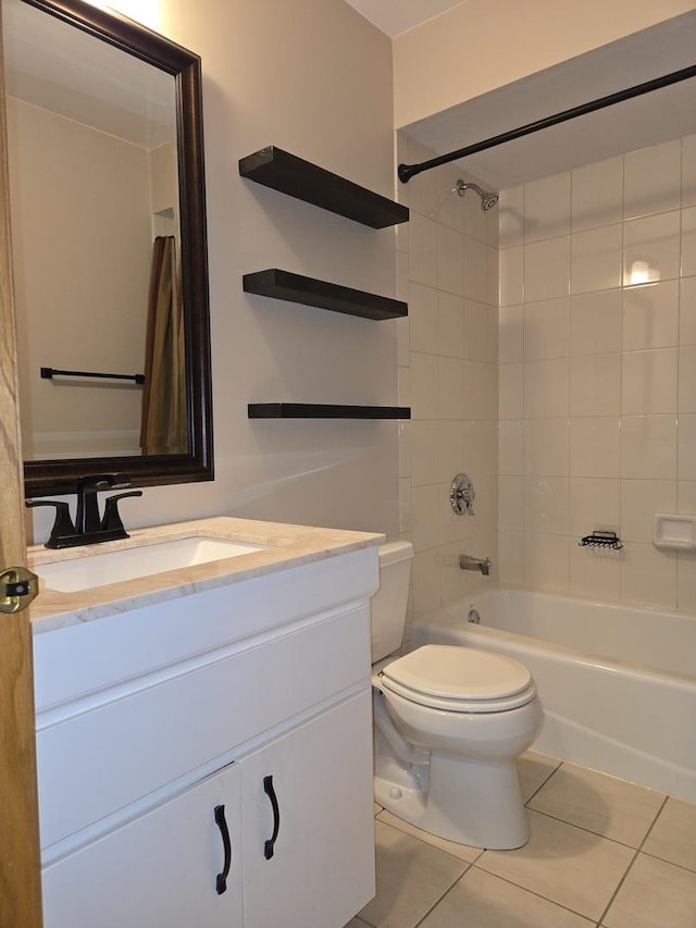 8452 Dunmore Dr, Tinley Park, IL 60487 - full bathroom with tile patterned flooring, vanity, and shower / washtub combination
