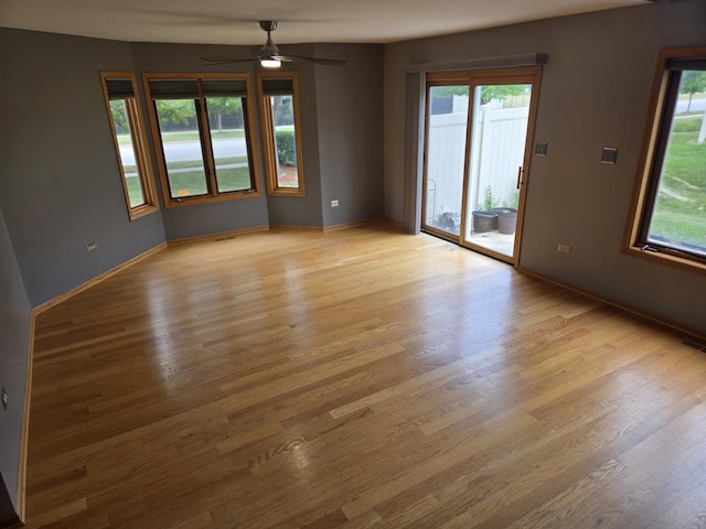 8452 Dunmore Dr, Tinley Park, IL 60487 - spare room featuring plenty of natural light, light wood-style floors, and a ceiling fan