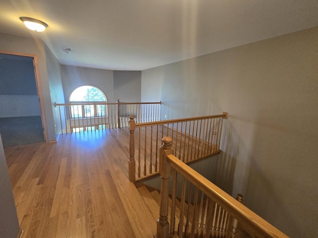 8452 Dunmore Dr, Tinley Park, IL 60487 - hall featuring wood finished floors and an upstairs landing