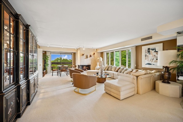 1671 Mission Hills Rd Unit 501, Northbrook, IL 60062 - living room with carpet, rail lighting, and plenty of natural light