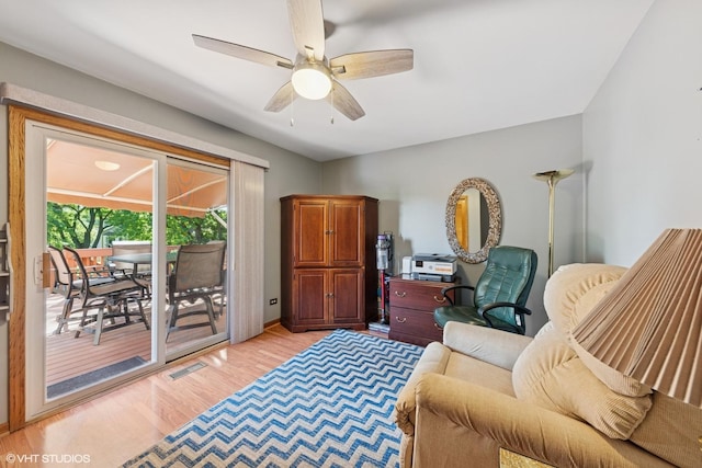 1885 Mcrae Ln, Mundelein, IL 60060 - living room with light wood-style floors and a ceiling fan