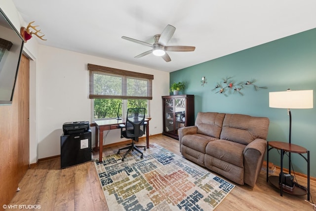 1885 Mcrae Ln, Mundelein, IL 60060 - office with a ceiling fan and wood finished floors