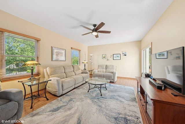 1885 Mcrae Ln, Mundelein, IL 60060 - living room with ceiling fan, wood finished floors, and healthy amount of natural light