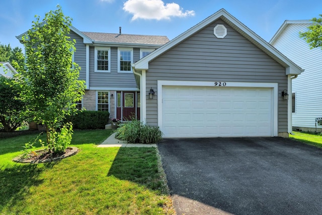 920 Matthew Ct, Naperville, IL 60540 - view of front of home featuring driveway, a front lawn, and a garage