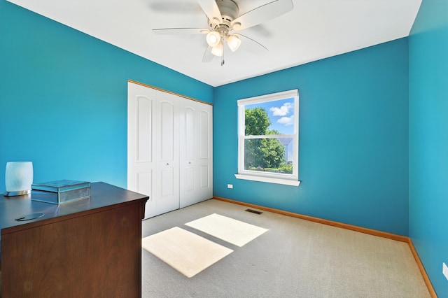 920 Matthew Ct, Naperville, IL 60540 - unfurnished bedroom featuring a closet, light colored carpet, and ceiling fan
