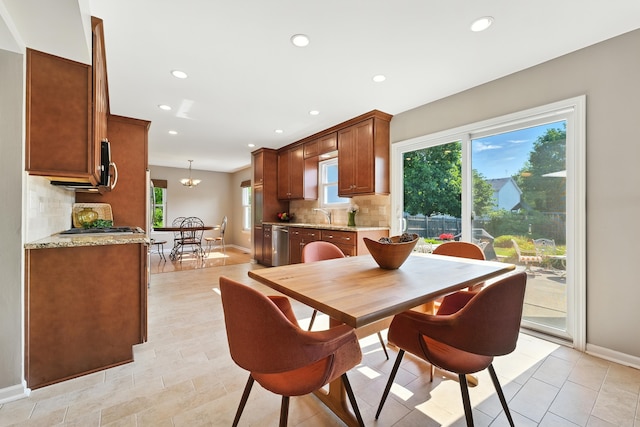 920 Matthew Ct, Naperville, IL 60540 - dining space featuring a chandelier and recessed lighting