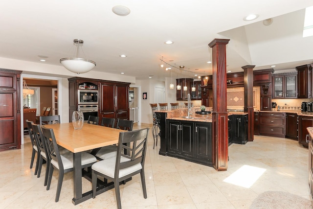 560 81st St, Burr Ridge, IL 60527 - dining room featuring decorative columns and recessed lighting