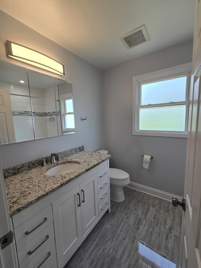 1807 W Locust Ln, Mount Prospect, IL 60056 - full bathroom featuring plenty of natural light, vanity, wood finished floors, and a shower