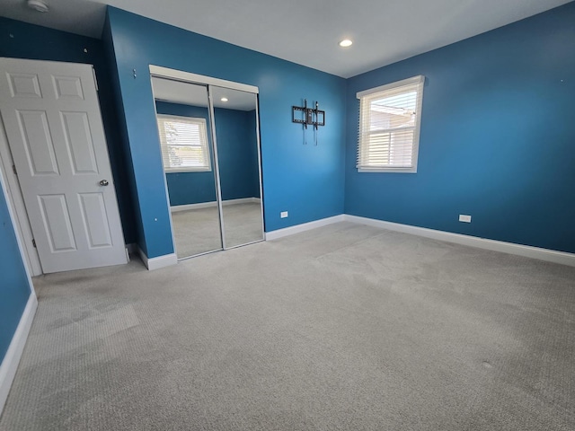 1807 W Locust Ln, Mount Prospect, IL 60056 - unfurnished bedroom with carpet flooring, a closet, and recessed lighting