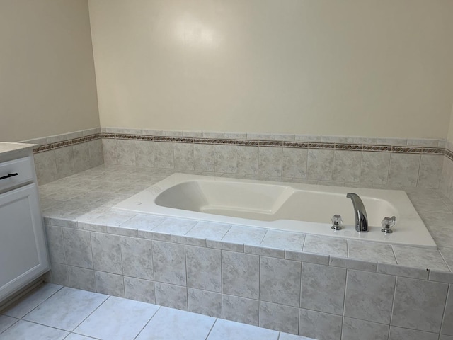 6220 Misty Pines Dr Unit 3, Tinley Park, IL 60477 - full bathroom with a garden tub, tile patterned flooring, and vanity