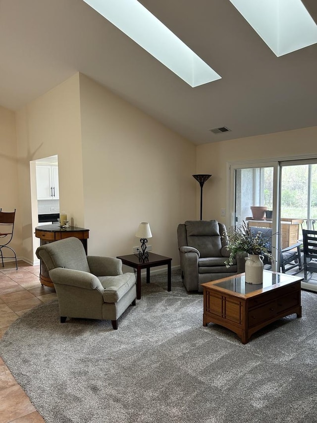 6220 Misty Pines Dr Unit 3, Tinley Park, IL 60477 - living area with a skylight and lofted ceiling