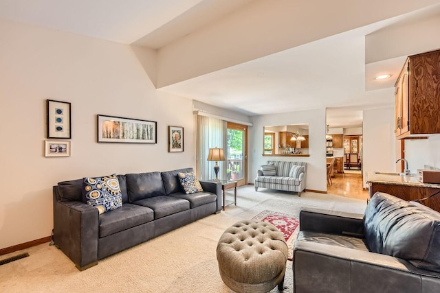 3825 Charlemagne Dr, Hoffman Estates, IL 60192 - living room with light carpet and baseboards