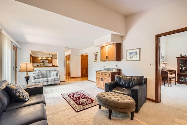 3825 Charlemagne Dr, Hoffman Estates, IL 60192 - living area featuring light carpet and baseboards