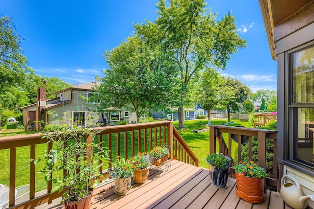 3825 Charlemagne Dr, Hoffman Estates, IL 60192 - deck featuring a lawn and a residential view