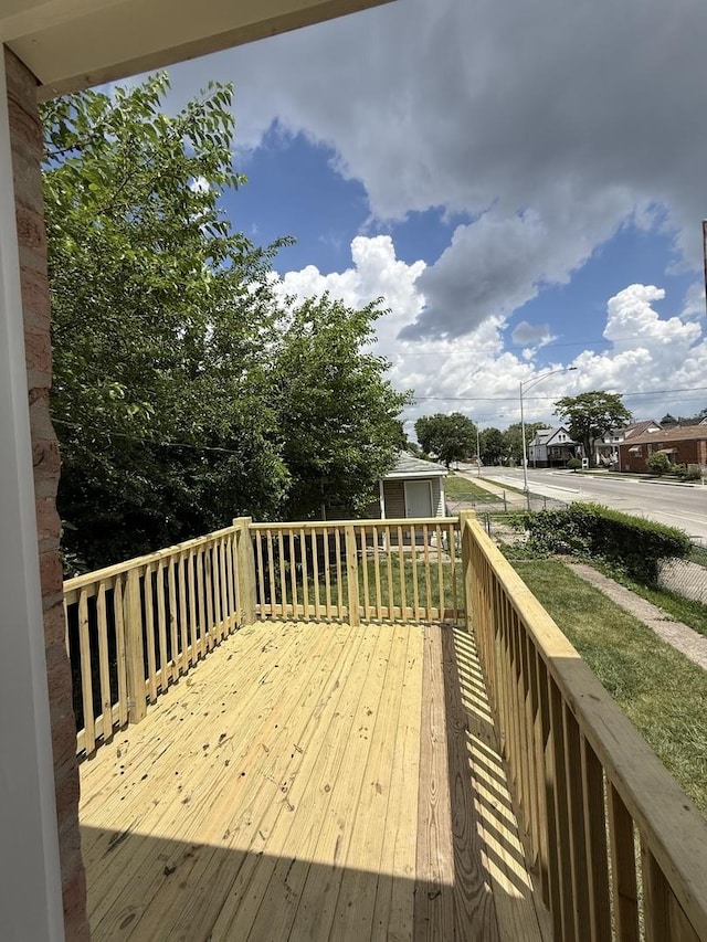 1400 W 73rd Pl, Chicago, IL 60636 - wooden terrace with a storage unit
