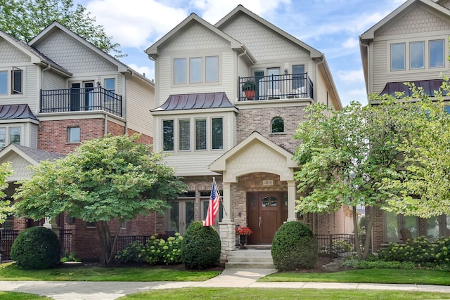 408 W Seminary Ave, Wheaton, IL 60187 - victorian home featuring a balcony and brick siding