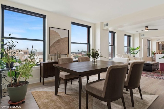 1261 N Paulina Ave Unit 6, Chicago, IL 60622 - dining room with light wood finished floors and ceiling fan