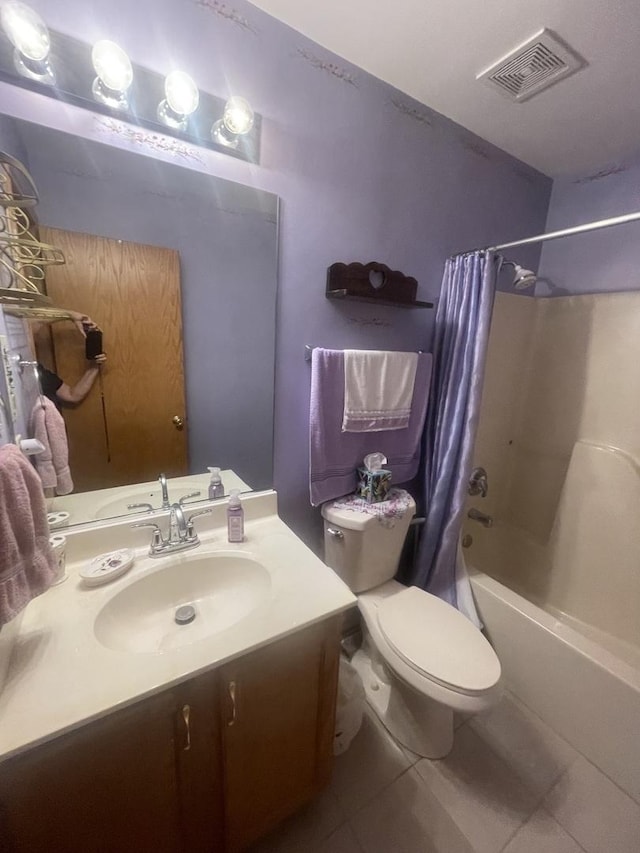 1827 Arbor Falls Dr, Plainfield, IL 60586 - full bath with tile patterned floors, shower / tub combo with curtain, and vanity