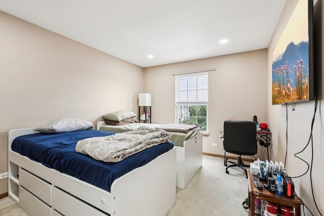 515 Declaration Ln Unit 1401, Aurora, IL 60502 - bedroom featuring light carpet, recessed lighting, and a desk