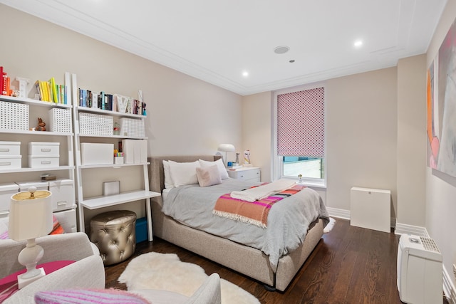 159 E Walton Pl Unit 5C, Chicago, IL 60611 - bedroom with wood finished floors, ornamental molding, and recessed lighting