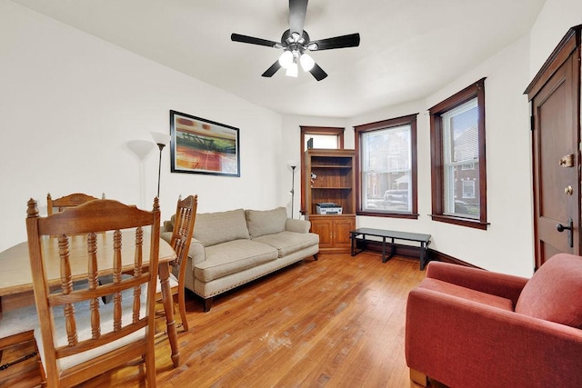 3209 S Harding Ave, Chicago, IL 60623 - living room featuring light wood-type flooring and ceiling fan