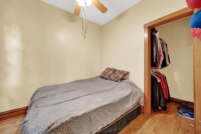 3209 S Harding Ave, Chicago, IL 60623 - bedroom with hardwood / wood-style floors and a ceiling fan