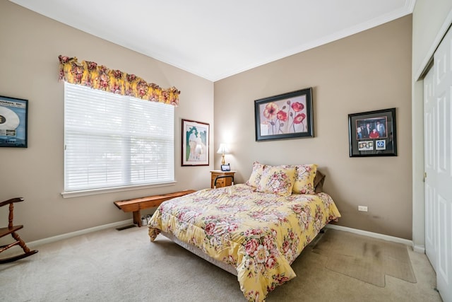 12663 Cold Springs Dr, Huntley, IL 60142 - carpeted bedroom featuring a closet and crown molding
