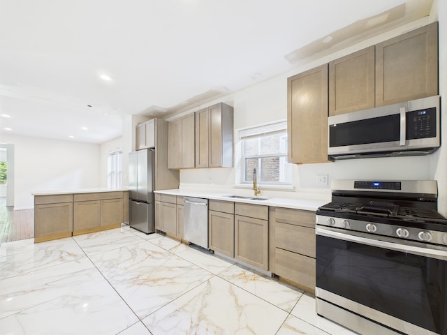 8015 S Paxton Ave, Chicago, IL 60617 - kitchen with appliances with stainless steel finishes, plenty of natural light, light countertops, and recessed lighting