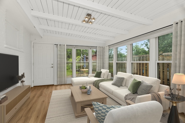 806 Lawler Ave, Wilmette, IL 60091 - sunroom / solarium featuring beamed ceiling