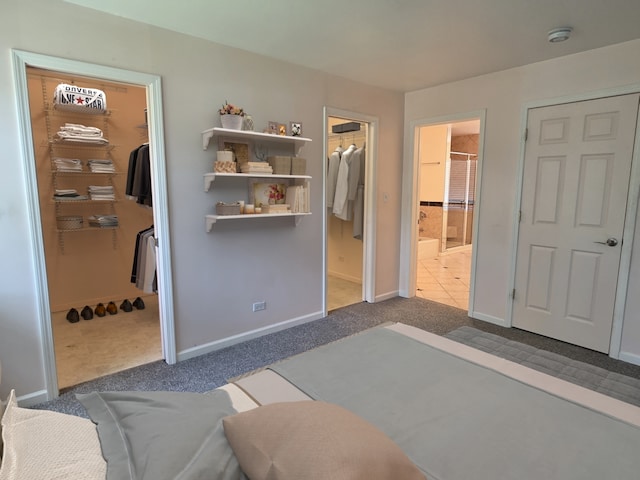 806 Lawler Ave, Wilmette, IL 60091 - bedroom featuring a walk in closet, carpet flooring, a closet, and connected bathroom
